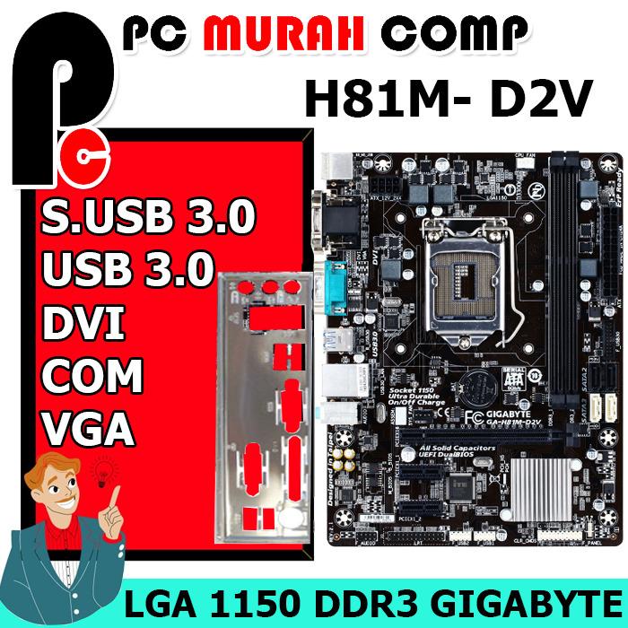 Gambar Motherboard Mobo Intel LGA 1150 H81 ON BOARD - GA H81M D2V dari Pc Murah Comp undefined Tokopedia
