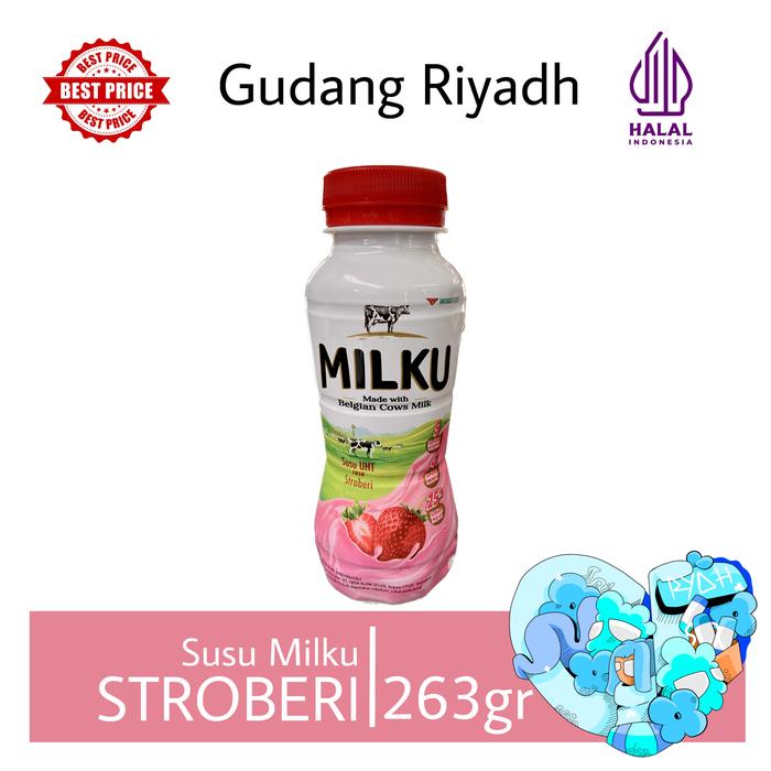 Gambar Susu UHT Milku Belgian Cows Milk - Stroberi dari Gudang Riyadh undefined Tokopedia