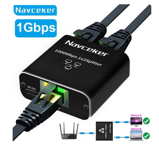 Gambar RJ45 Splitter Connector Adapter 1 to 2 Ways Lan Ethernet Splitter - 1Gbps dari Tekno Kreasi Elektronik undefined Tokopedia