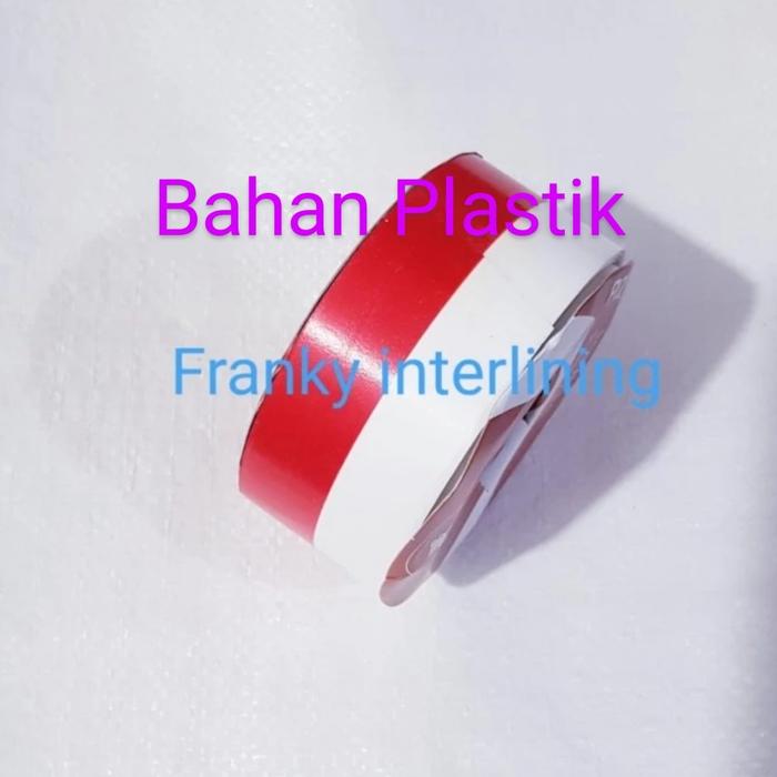 Gambar PITA MERAH PUTIH LEBAR 4CM (1,5") ISI 18 METER PER ROLL - MP PLASTIK 4CM dari Mulia Garment & Acc undefined Tokopedia