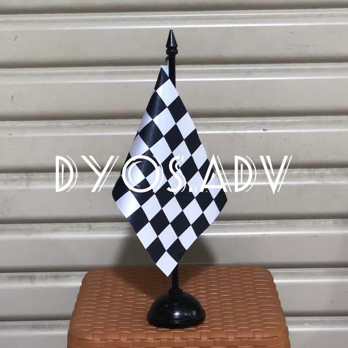 Gambar bendera start finish + tiang kayu meja - Star FINISH, Bendera meja dari Dyos Advertising undefined Tokopedia