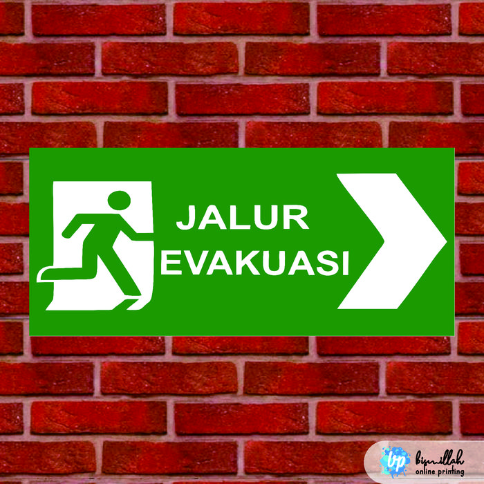 Gambar Akrilik jalur evakuasi 20*10cm print laser - kanan, tanpa logo dari bismillah printing undefined Tokopedia
