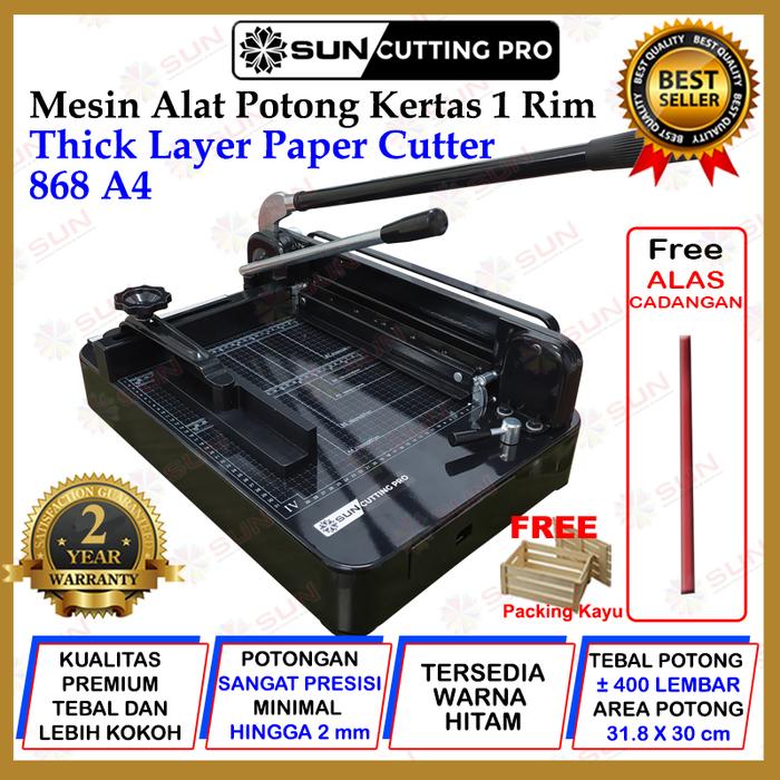 Gambar Mesin Thick Layer Paper Cutter A4 868 - Alat Pemotong Kertas 1 rim - Hitam + Kayu, Surabaya dari Sun Indonesia undefined Tokopedia