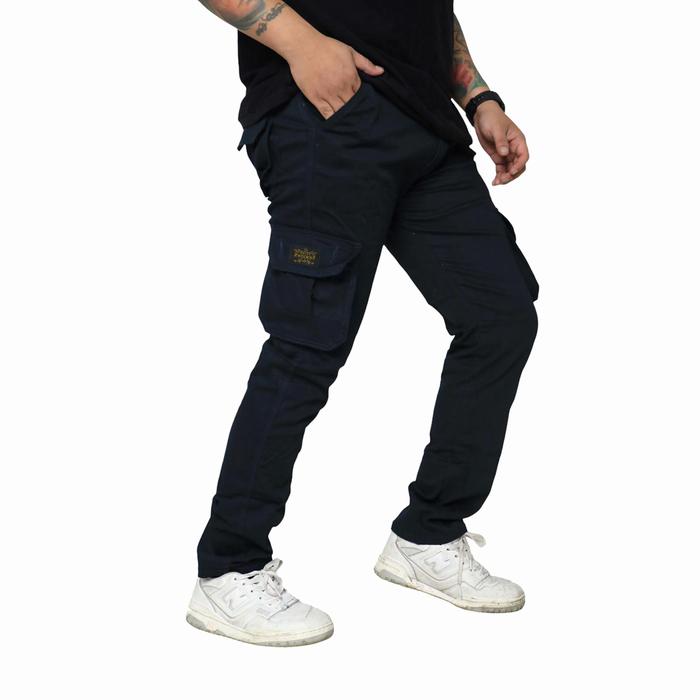 Gambar Celana Cargo Panjang Pria Zweckout Label Slim Fit Jumbo Twill Hitam 32 - Navy, 34 dari ZWK LABEL SHOP undefined Tokopedia