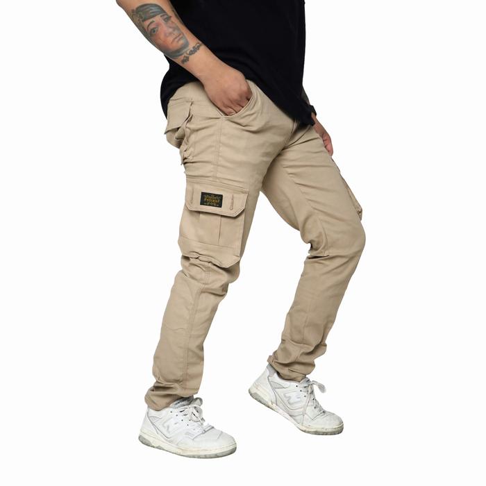 Gambar Celana Pria Cargo Panjang Zweckout Label Slim Fit Twill Jumbo Army 40 - Mocca, 30 dari ZWK LABEL SHOP undefined Tokopedia