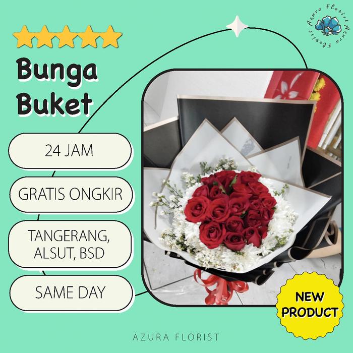 Gambar Hand Bouquet Buket Bunga Segar Congratulation Wedding - HB004 dari Azura Florist Tangerang undefined Tokopedia