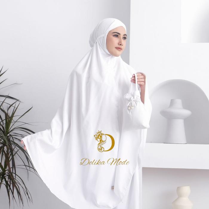 Gambar Mukena Dewasa Traveling Polos Naira 2in1 Resleting Katun Premium - Putih dari mukena delika mode undefined Tokopedia