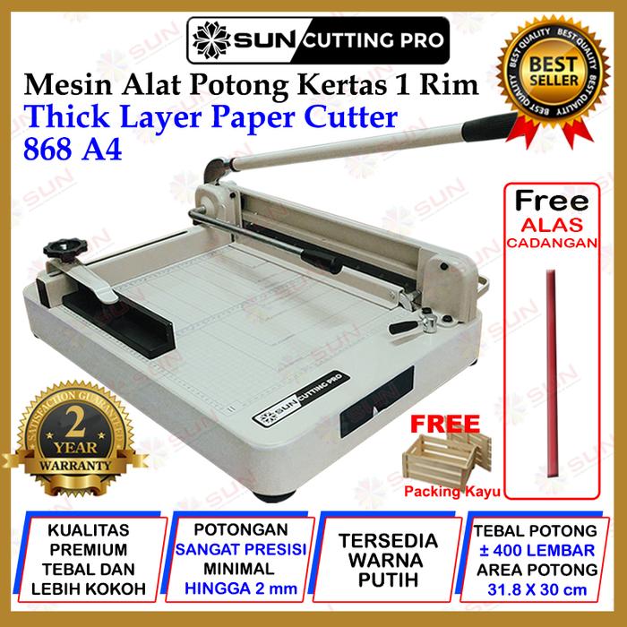 Gambar Mesin Thick Layer Paper Cutter A4 868 - Alat Pemotong Kertas 1 rim - Putih+Kayu, Surabaya dari Sun Indonesia undefined Tokopedia