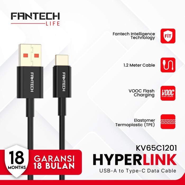 Gambar FANTECH Kabel Data Type C to C USB 120CM Fast Charging 3A-6.5A - VOOC dari Fantech Smart Life undefined Tokopedia