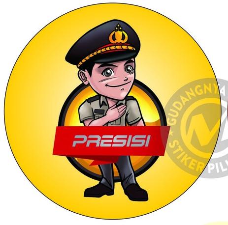 Gambar stiker vinyl bulat presisi polri - Kuning, 10x10cm dari StikerPilkada2000 undefined Tokopedia