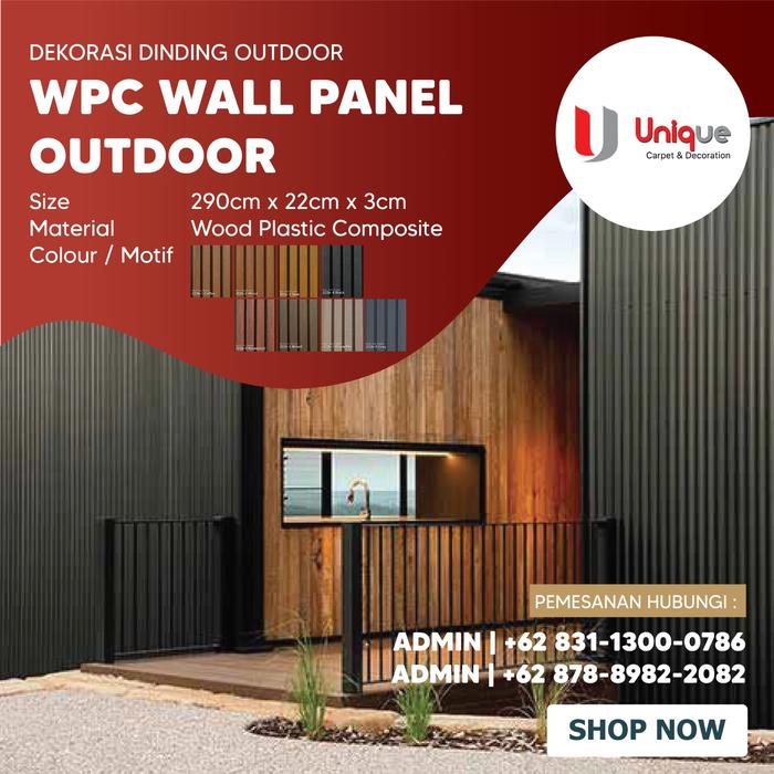 Gambar WPC Wood Panel Outdoor/ Wallpanel Dekor Dinding / Kisi-kisi Motif Kayu - Harga Per Pcs dari Unique Carpet & Decoration undefined Tokopedia