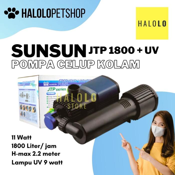 Gambar Pompa Kolam Ikan Celup SUNSUN JTP 1800 2800 3800 4800 5800 PLUS UV - JTP 1800 UV dari Halolo Store undefined Tokopedia