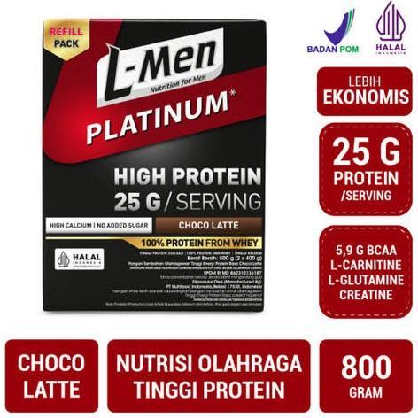 Gambar L-Men Platinum Whey With Isolate Choco Latte Refill 800gr Lmen dari Belvina 31 undefined Tokopedia