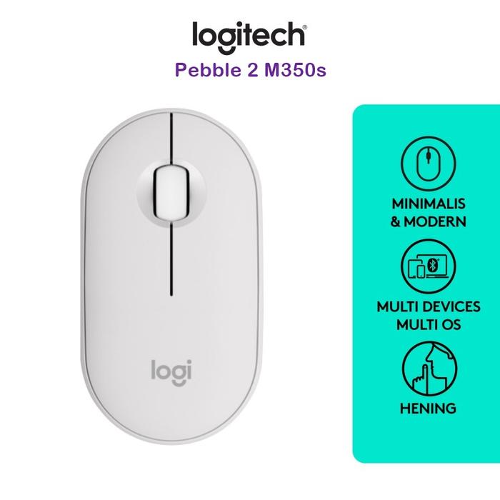 Gambar Logitech Pebble 2 M350s Mouse Wireless Bluetooth Slim Silent M350 s - Tonal White dari Dunia Mas Computer undefined Tokopedia