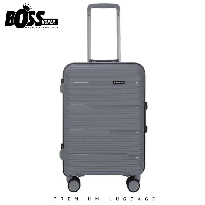 Gambar Koper TRAVEL TIME Hardcase 20 Inch Small/Cabin Tanpa Zipper/Frame - Abu-abu dari Boss Koper undefined Tokopedia