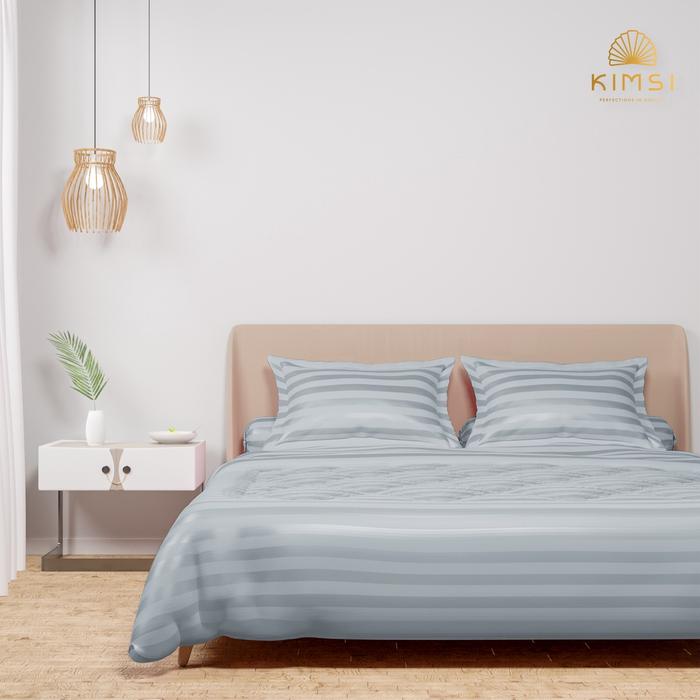 Gambar Sprei Set Katun Jacquard Tencel Velvet - Sprei Kasur - Grey, 90x200x30 dari Kimsi Jakarta undefined Tokopedia