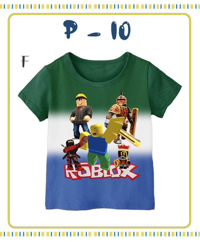 Gambar Kaos Anak Laki Laki Lengan Pendek Karakter Game kids 2-7th - roblox green, 2 dari Cabydutkids undefined Tokopedia
