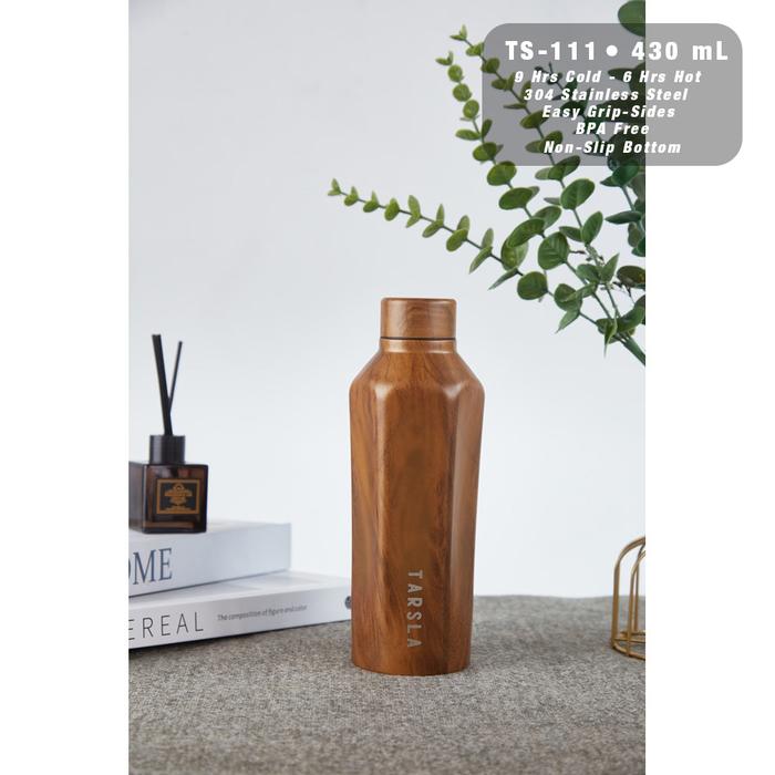 Gambar Thermos TS-111 Stainless Steel Tumbler Printing Series 430ml - Putih Vacuum - Wooden dari Ollahomeliving undefined Tokopedia