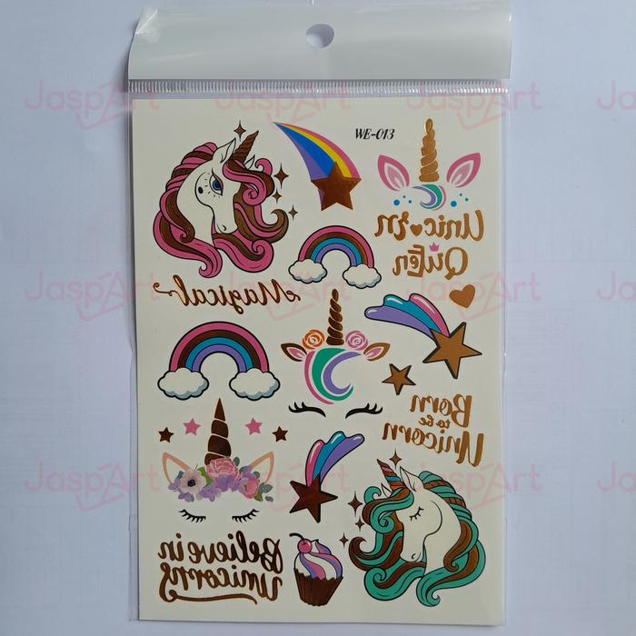 Gambar Sticker Tattoo Stiker Tato untuk Anak Anak Tato Anak Motif Peri Unicor - we-013 dari Jaspart undefined Tokopedia