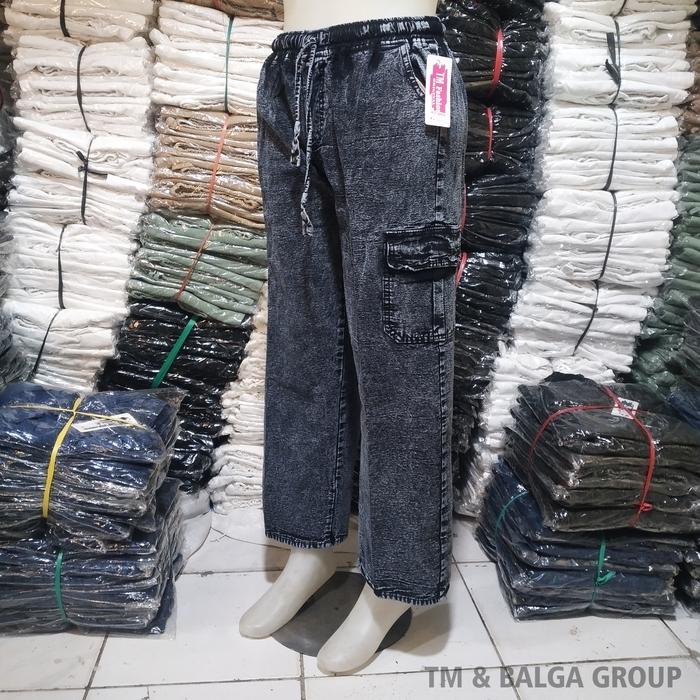 Gambar CELANA PANJANG WANITA CARGO TERBARU MUAT BB 60 KG SNOW JEANS WASH - GREY dari TM BALGA BUSANA undefined Tokopedia