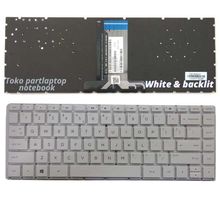 Gambar Keyboard Laptop HP 14-bs742TU 14-bs006TX Notebook - Putih backlit dari Toko Partlaptop undefined Tokopedia