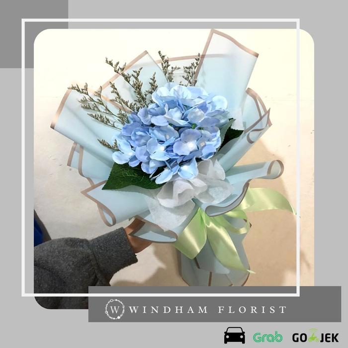 Gambar Bouquet Hortensia hydrangea artificial Windham Florist dari Windham Florist undefined Tokopedia