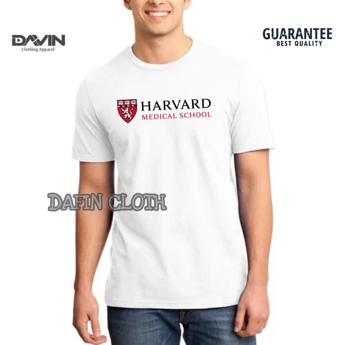 Gambar Kaos Pria Baju Tshirt Harvard University Medical Schools - Putih, XL dari Davin Apparels undefined Tokopedia