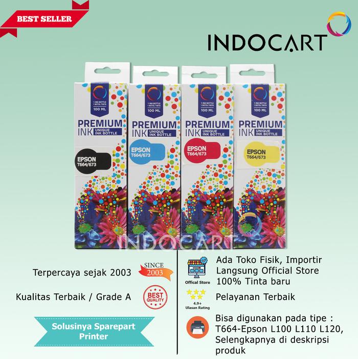 Gambar Tinta Original 664 Untuk Printer Epson L300 L310 L350 L355 L360 L365 L380 L385 - CMP Dengan Dus, Cyan dari IndoCart Store undefined Tokopedia
