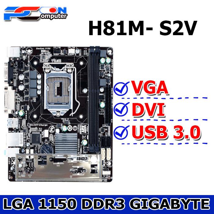 Gambar Motherboard Mainboard Mobo intel LGA 1150 H81 VGA Onboard DDR3 - GA H81M S2V dari PC ON COMPUTER undefined Tokopedia