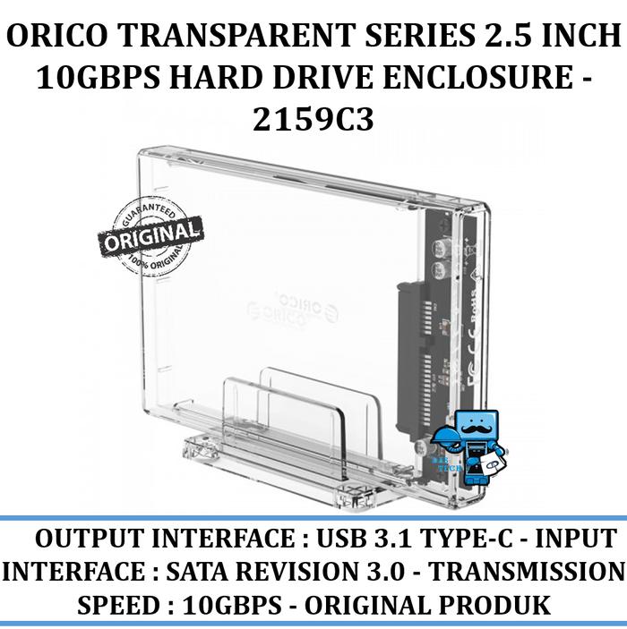 Jual Orico Transparent Series Inch 10gbps Hard Drive Enclosure