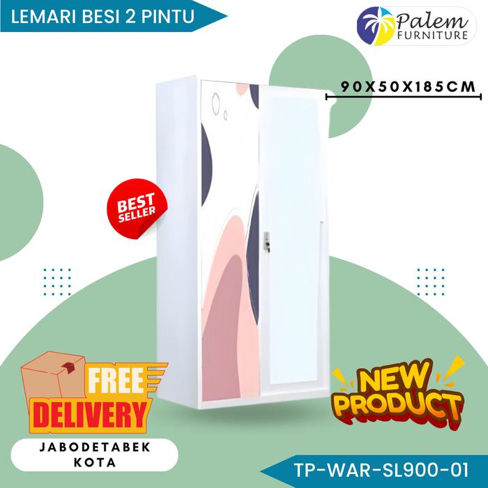 Gambar LEMARI BESI 2 PINTU SLIDING LEMARI BESI 2 PINTU LEMARI PAKAIAN KACAKUN - 01 dari palemfurniture undefined Tokopedia