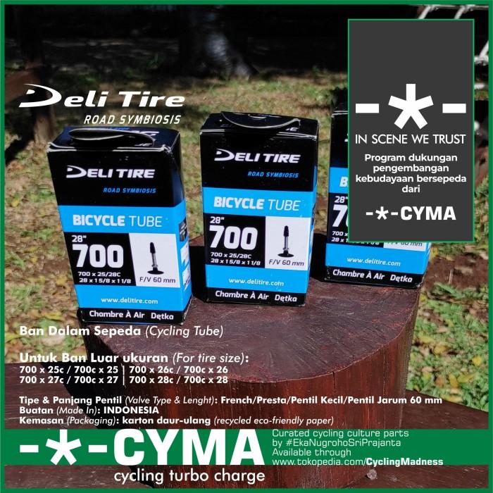 ban dalem 700x27C 700cX27 700 x 27c 700c X 27 FV 60 mm 80 mm Deli Tire 60  mm di Cyma By Cycling Madness Tokopedia