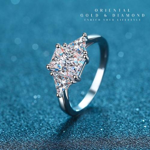 Promo Moissante Radiant Cut 3ct Full Wedding Rings for Women