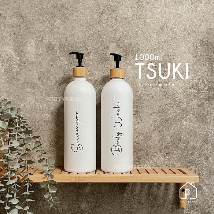Gambar [ PAPIER HOME ] TSUKI 1L (1000ml) Botol Sabun Shampoo Aesthetic - Putih 1000ml, Shampoo dari Dhafshania undefined Tokopedia