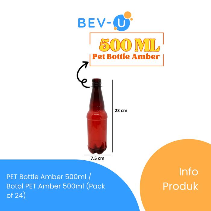 Gambar Botol Plastik PET Food Grade Amber PET Bottle Amber isi 24 - 500 ml dari Bev-U undefined Tokopedia