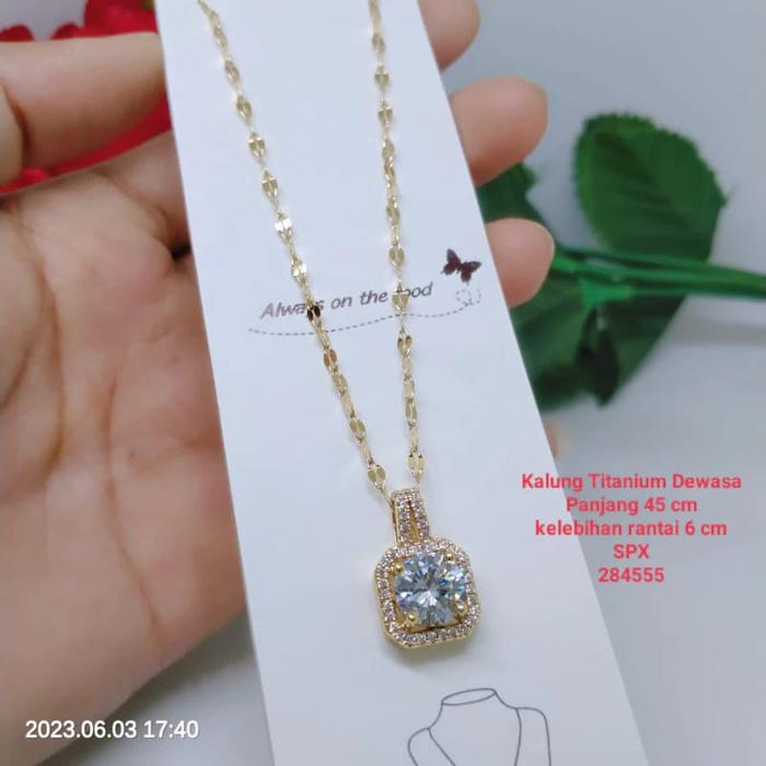 Gambar Kalung Titanium Anti Karat Anti Luntur Perhiasan Lapis Emas 24 Karat - #1 dari selma acc bandung undefined Tokopedia