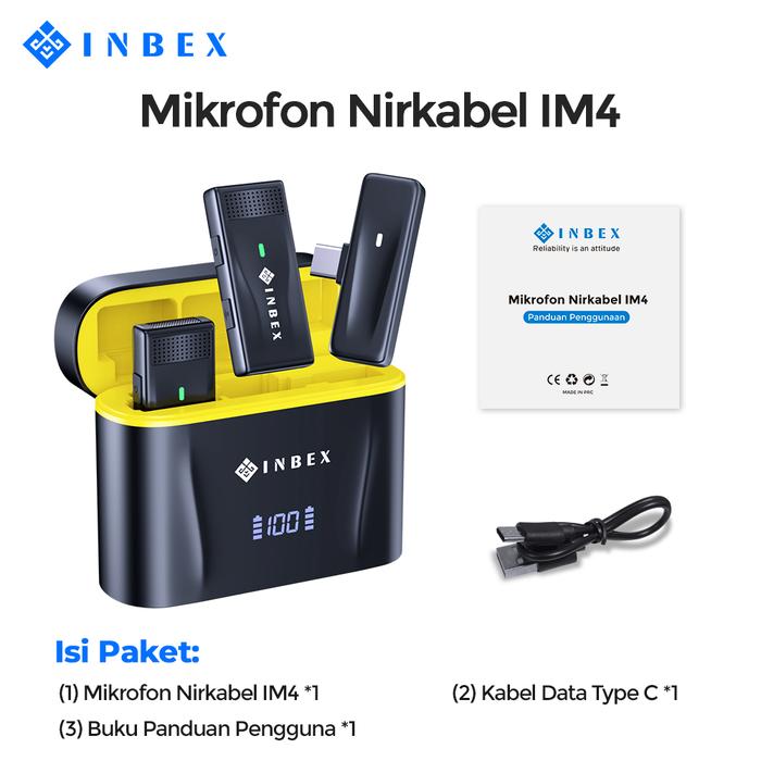 Gambar INBEX IM4 Wireless Microphone Mic Wireless Clip on Mikrofon Lavalier -  IM4 Type C dari INBEX Official Store undefined Tokopedia