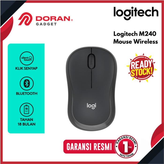 Gambar Mouse Logitech Wireless M240 Bluetooth Silent Original Garansi 1 Tahun - Black dari Doran Gadget Official Store undefined Tokopedia