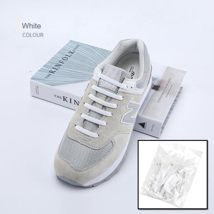Gambar Premium Tali Sepatu Silikon Elastis Shoe Laces Karet Tali Sepatu Pria - Putih dari Mynoona Toona undefined Tokopedia