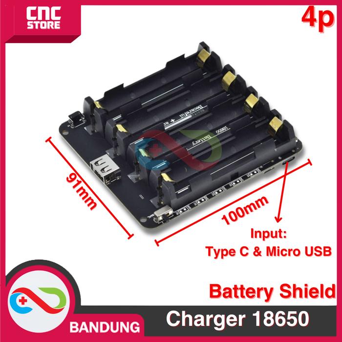 Gambar BATTERY SHIELD V3 18650 RASPBERRY PI WEMOS NODEMCU ESP32 - 4Slot Baterai dari CNC STORE BANDUNG undefined Tokopedia