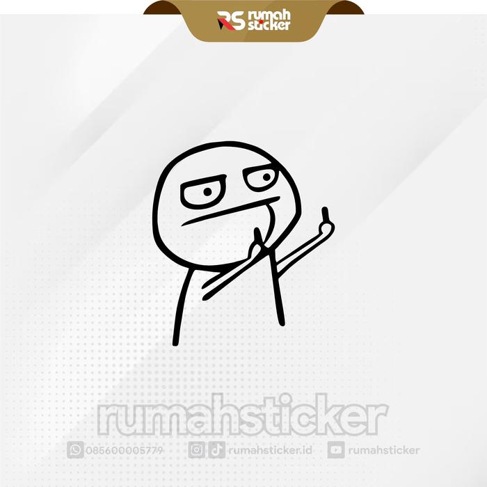 Gambar STICKER STIKER CUTTING MIDDLE FINGER KARTUN LUCU MOBIL MOTOR LAPTOP - Hitam dari RUMAHSTICKER undefined Tokopedia
