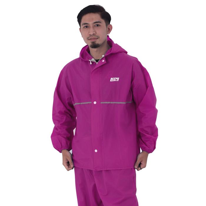 Gambar Custom Logo Jas Hujan KCN Setelan Dewasa Pria Wanita Sealing Press - Pink dari KHN Store undefined Tokopedia