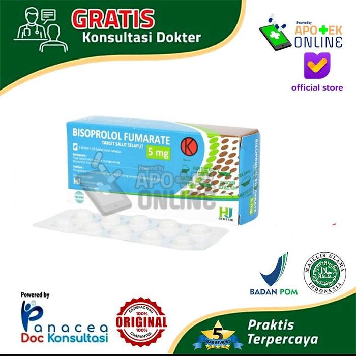 Gambar BISOPROLOL 5MG TABLET 10`S[GEN]/DARAH TINGGI/HIPERTENSI dari Apotek Mester Jatinegara undefined Tokopedia