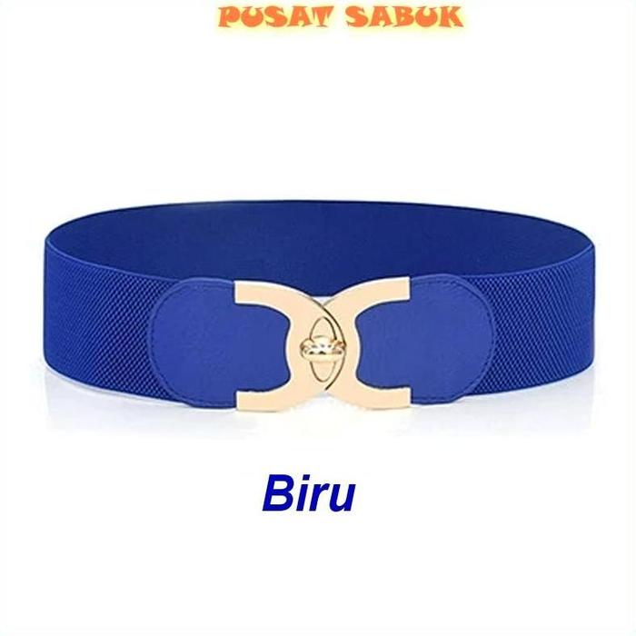 Gambar SJ (Ready ) Ikat Pinggang Wanita Korea Obi Elis Sabuk Karet Cewek ban - Biru dari dekoruma122 undefined Tokopedia