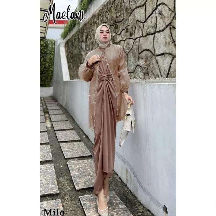 Gambar Special - Batik Express - Oneset Organza Outer Modern Outfit Kondangan - Nude, Oneset M dari ShofiyaXyraa undefined Tokopedia