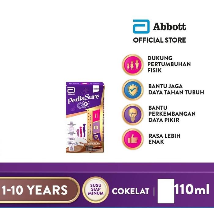 Gambar PEDIASURE Go Triplesure Cokelat Susu UHT 110 ml dari Blue Bubbles undefined Tokopedia