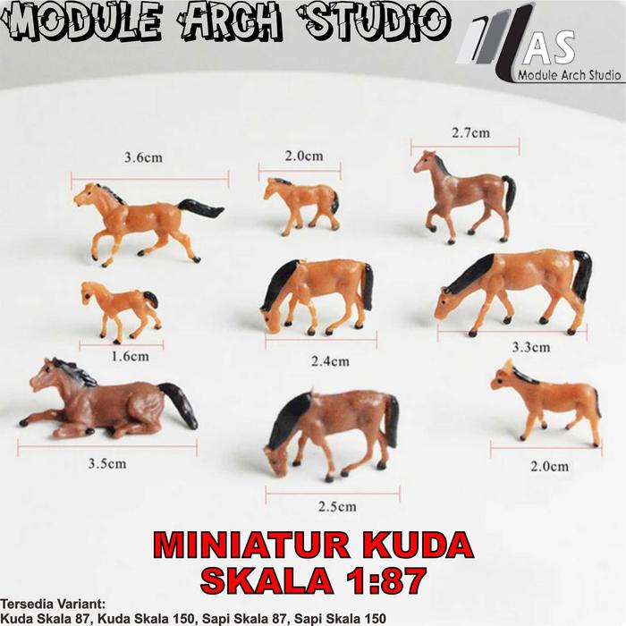 Gambar Miniatur Kuda & Sapi - Maket Hewan Peternakan - Kuda Skala 87 dari Module Arch Studio undefined Tokopedia