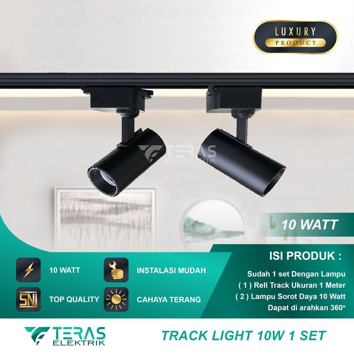Gambar lampu sorot track light 1 set isi 2 10w track light led 10 watt - Bd. Hitam, Kuning Warm dari TERAS ELEKTRIK undefined 5 Tokopedia