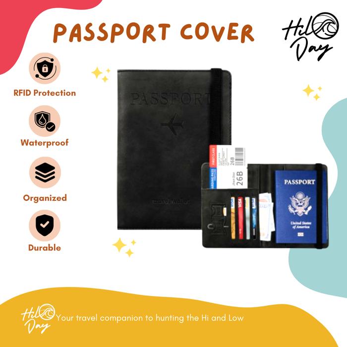 Gambar HILODAY Passport Cover Travel Organizer RFID Protection - Black dari Hiloday undefined Tokopedia