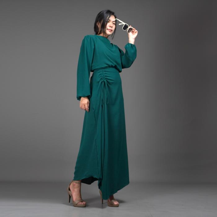 Gambar Okechuku HALTERIA Long Dress Hitam Gaun Polos Dress Hijab - HITAM - Hijau dari Okechuku undefined Tokopedia